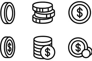 Vector illustration of line icons, a Finance Illustration by ZinetroN
