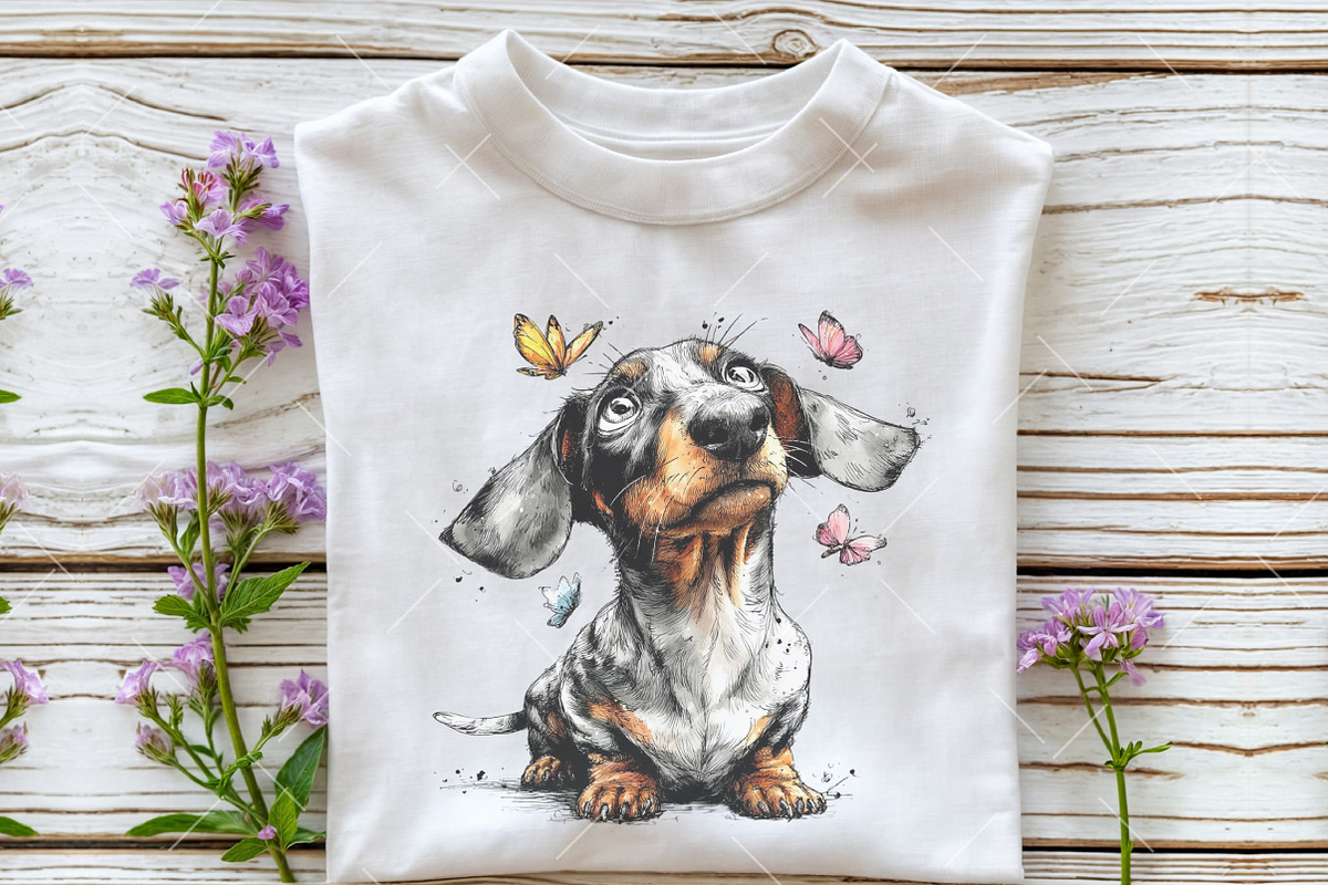 Whimsical Spring Dachshund Clipart, an Illustration by OK Design (Photo 6 of 6)