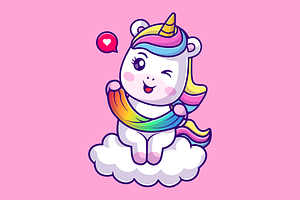 Cute Unicorn Playing Slime Rainbow, an Animal Illustration by Catalyst Labs