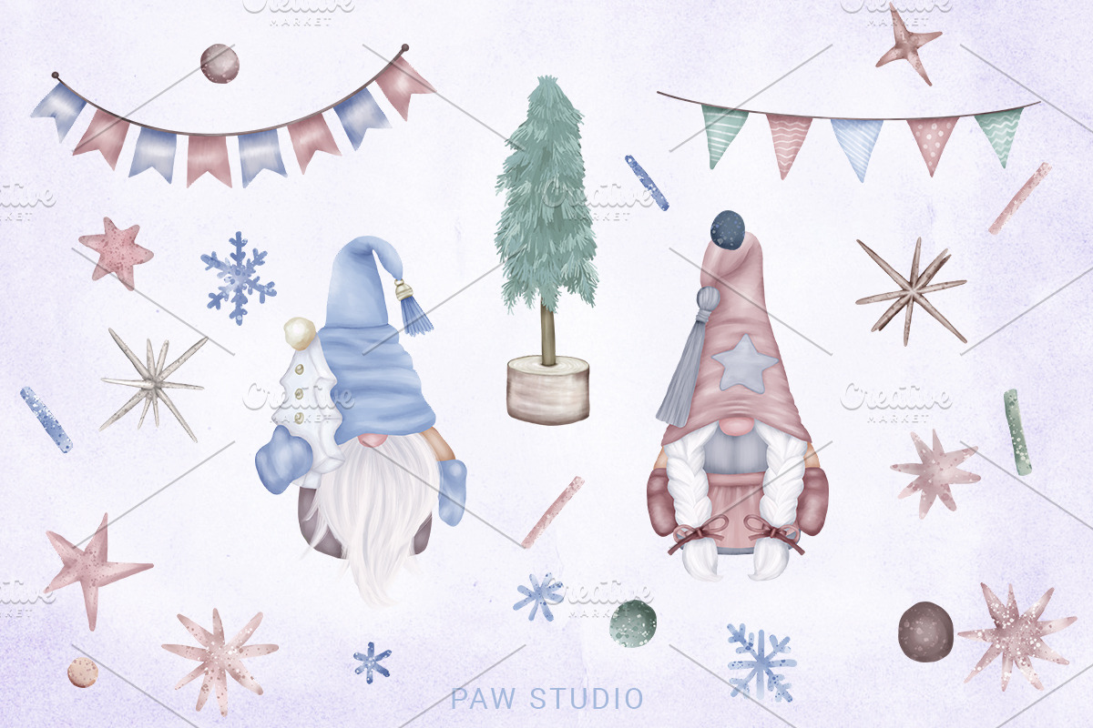 Christmas Gnomes Family Clipart, an Illustration by PawGraphic (Photo 2 of 10)