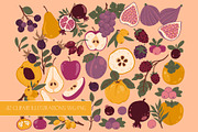 Botanical fruit clipart & frames, a Food Illustration by Carpet Tapete Pretzel (Thumbnail 2 of 11)