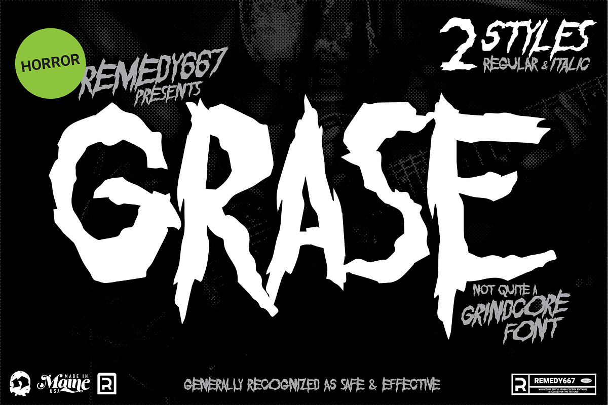 Grase - Eclectic Horror Font, a Font by Remedy667 (Photo 1 of 8)