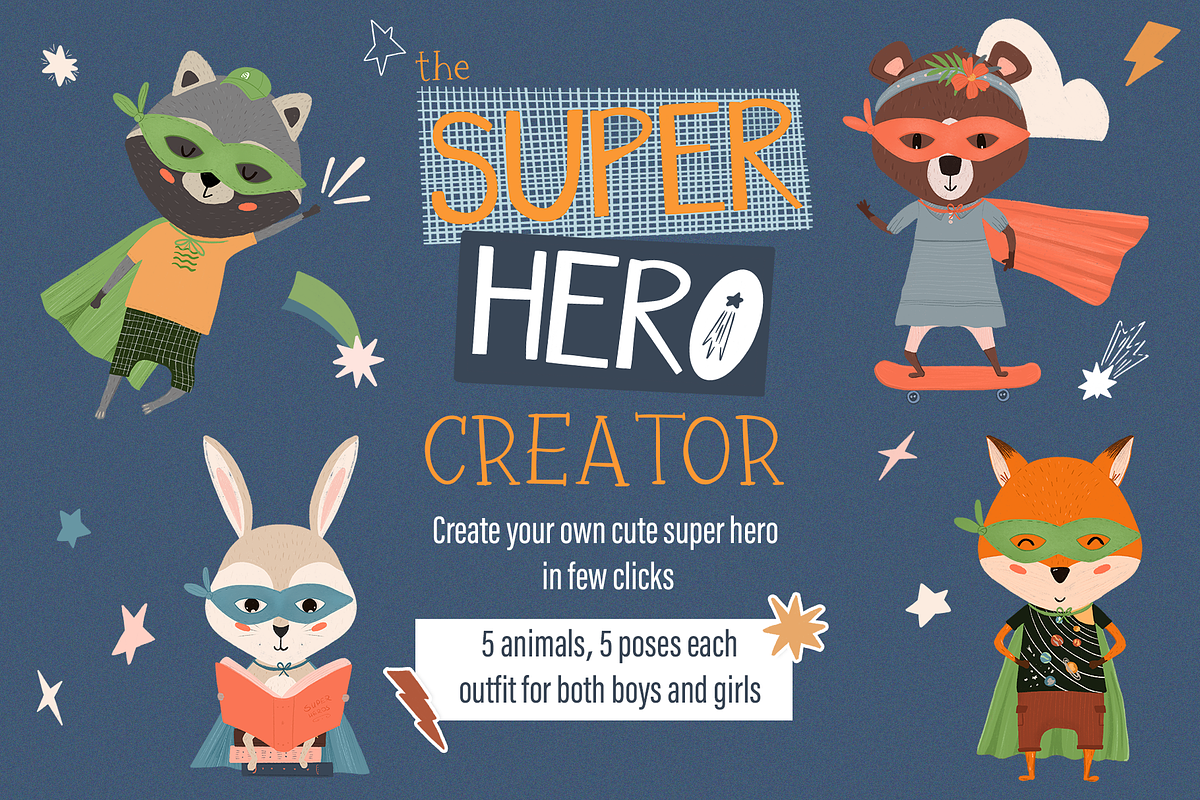 Super-Hero Creator - forest animals, an Animal Illustration by PenguinArtStudio (Photo 1 of 9)