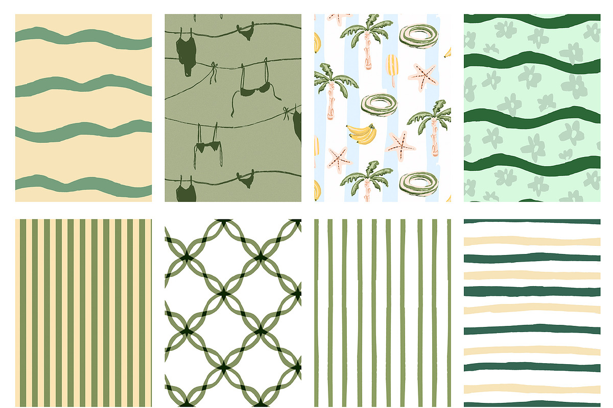 Summer Vibes Seamless backgrounds, a Pattern Graphic by Pattern + watercolor (Photo 7 of 13)