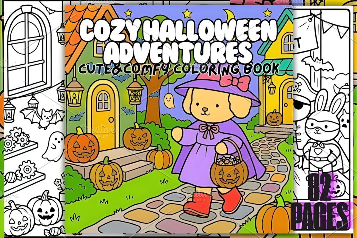 Cozy Halloween Adventures Coloring, a Seasonal Illustration by Design Station (Photo 1 of 4)