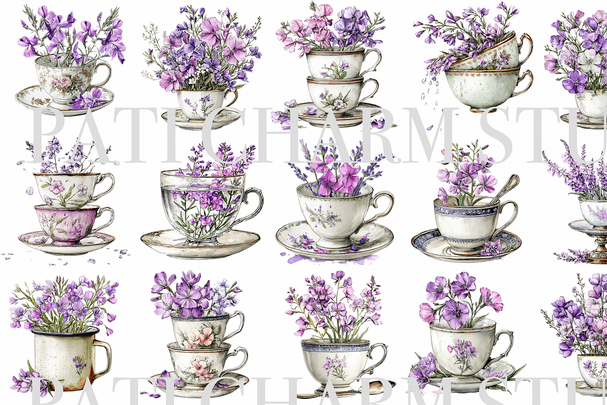 18 Fireweed in Cup Clipart, an Illustration by Pati Charm Studio (Photo 2 of 8)