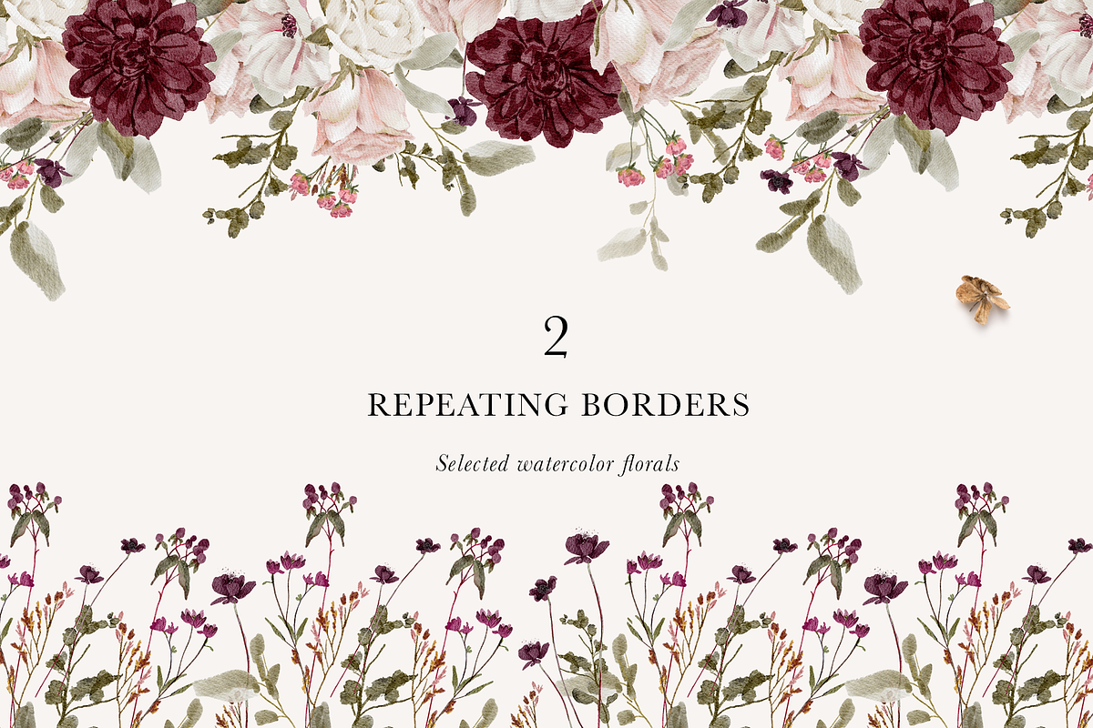 Burgundy & Blush Watercolor Florals, a Decorative Illustration by Grace Noboa Illustrations (Photo 8 of 13)