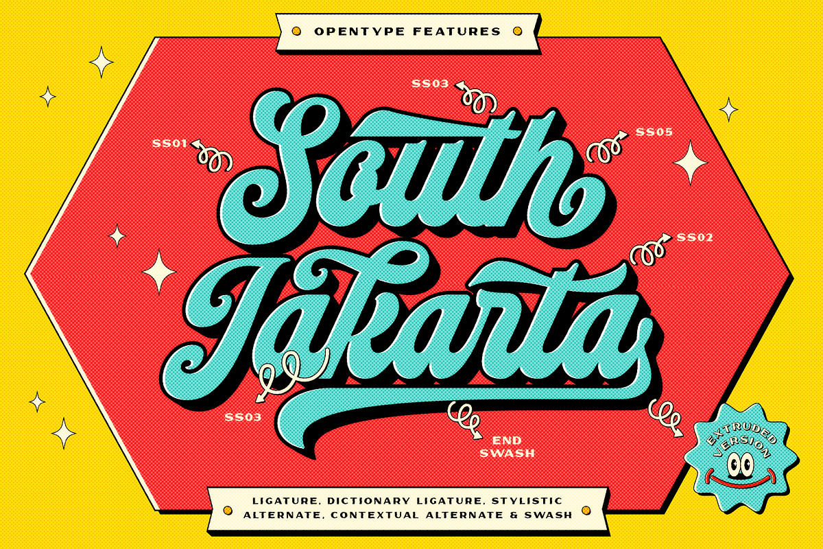 Sundries Bold Script with Extruded, a Script Font by Angin Studio (Photo 4 of 18)