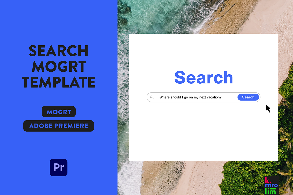 Search Bar Premiere Pro Template, a Templates & Theme by Kate's Animation Shop (Photo 2 of 5)