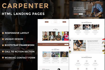 Carpenter – HTML Landing Page, a Landing Page Template by Pennyblack Templates