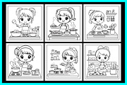 200 Cooking Girl Coloring Pages, a Person Illustration by protabsorkar11 (Thumbnail 5 of 7)