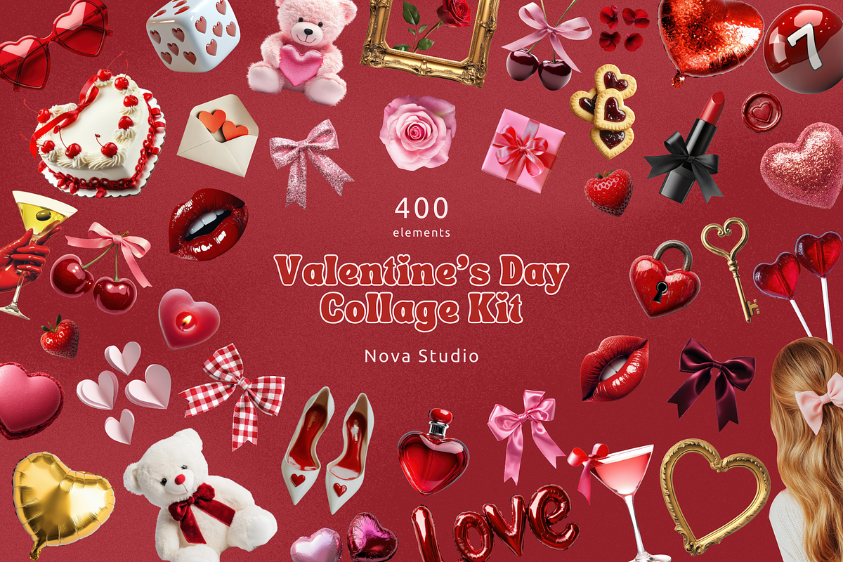 Valentine's Day Collage Kit, an Object Graphic by Nova Studio (Photo 1 of 8)