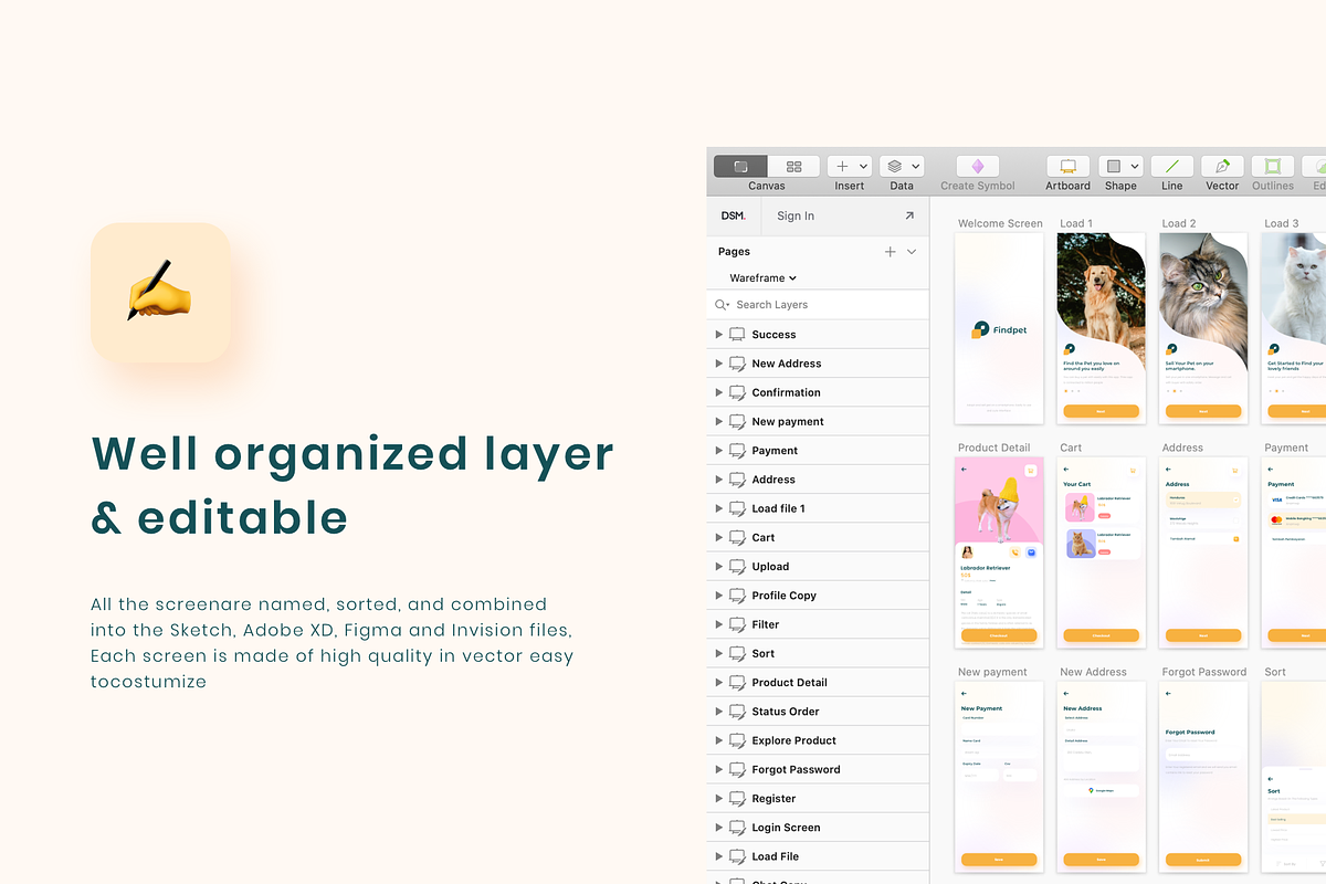 Findpet - Pet Finder UI KIT, an App Template by Vektora Studio (Photo 3 of 6)