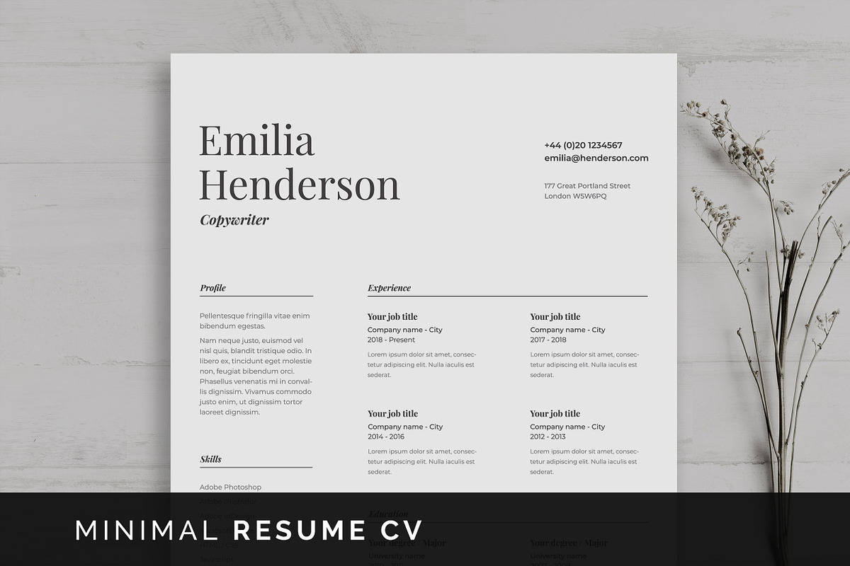 Resume CV Template, a Resume Template by UX-group (Photo 1 of 4)
