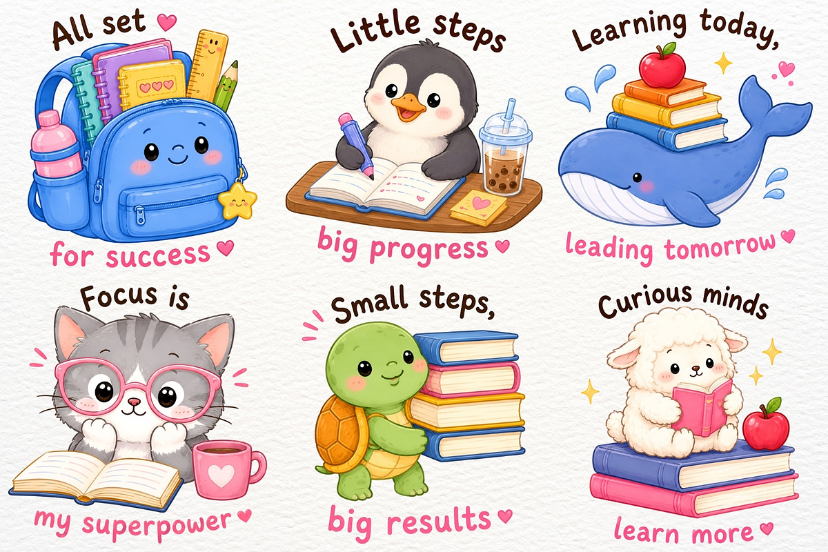 Animals Back to School Clipart PNG, an Animal Illustration by SugarCloudStudioArt (Photo 2 of 7)
