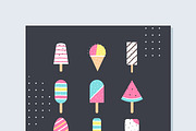 Ice-Cream and Popsicle Vector Set, a Texture Illustration by Julia Batsheva (Thumbnail 4 of 4)