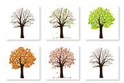 Four seasons trees vector, an Object Graphic by MarBom (Thumbnail 2 of 2)