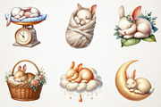 Bunny Neutral Sleeping Animals PNG, a Seasonal Illustration by RobertsArt (Thumbnail 4 of 7)