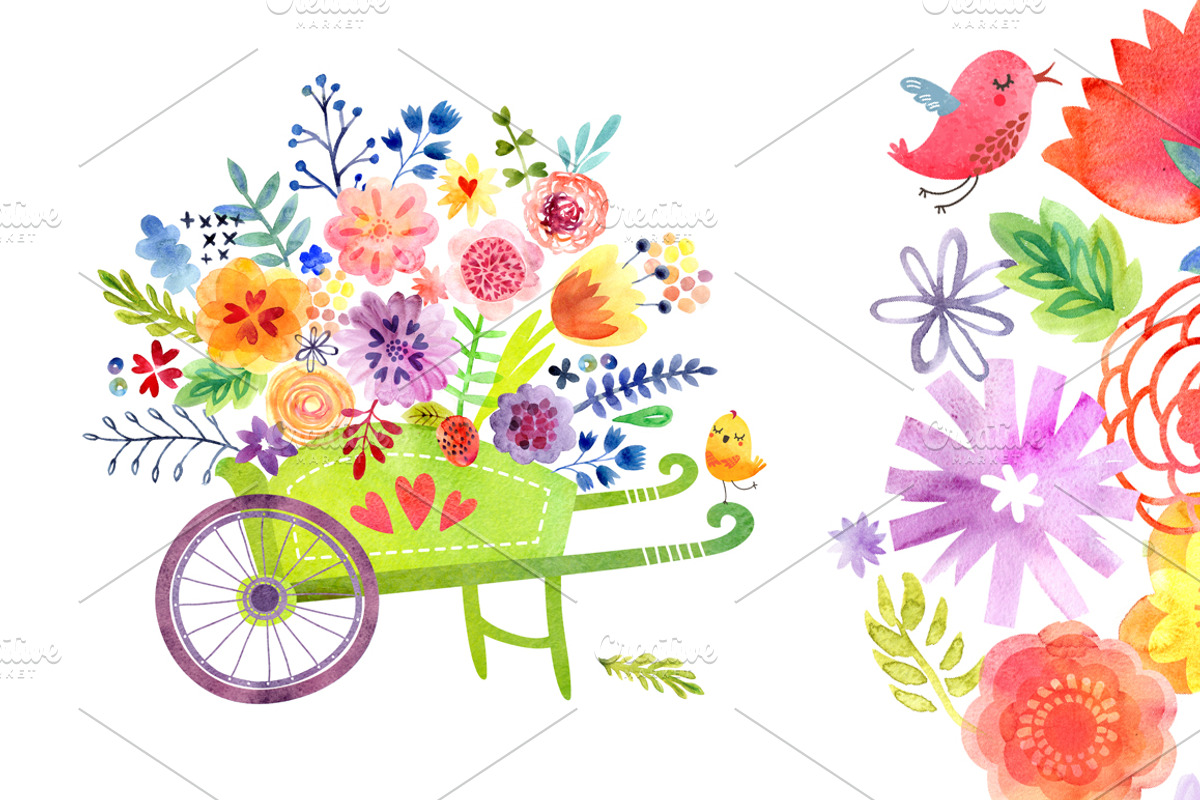 BIG WATERCOLOR BUNGLE, a Decorative Illustration by Anna Guz's Store (Photo 3 of 9)