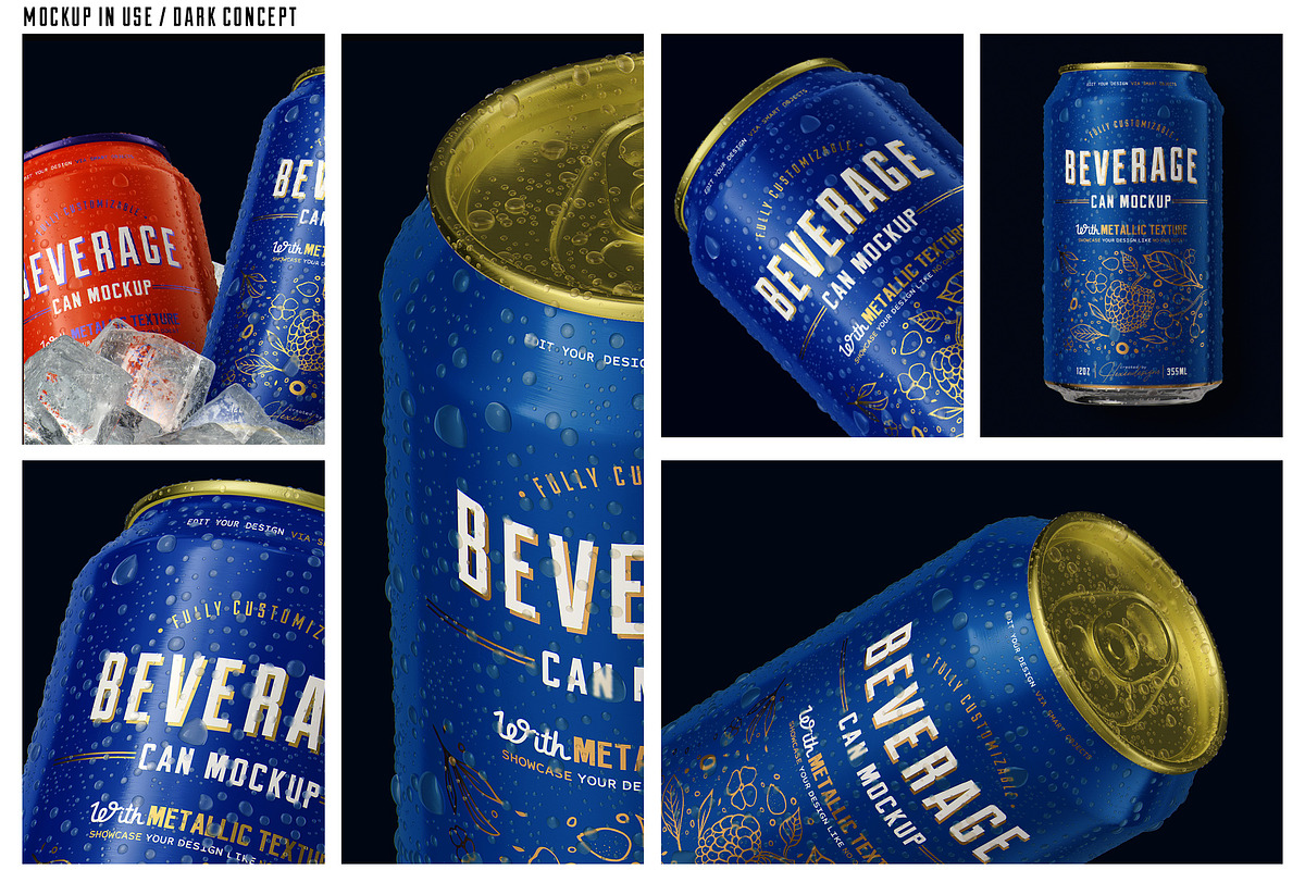 12oz-355ml Can Mockup, an Advertising Mockup by HexenDesigns (Photo 6 of 7)