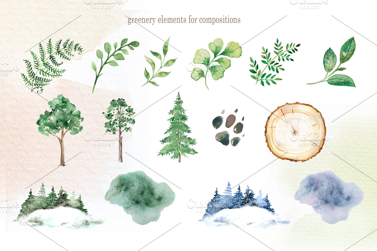 Watercolor Woodland Animals clipart, an Animal Illustration by SavinV (Photo 2 of 6)