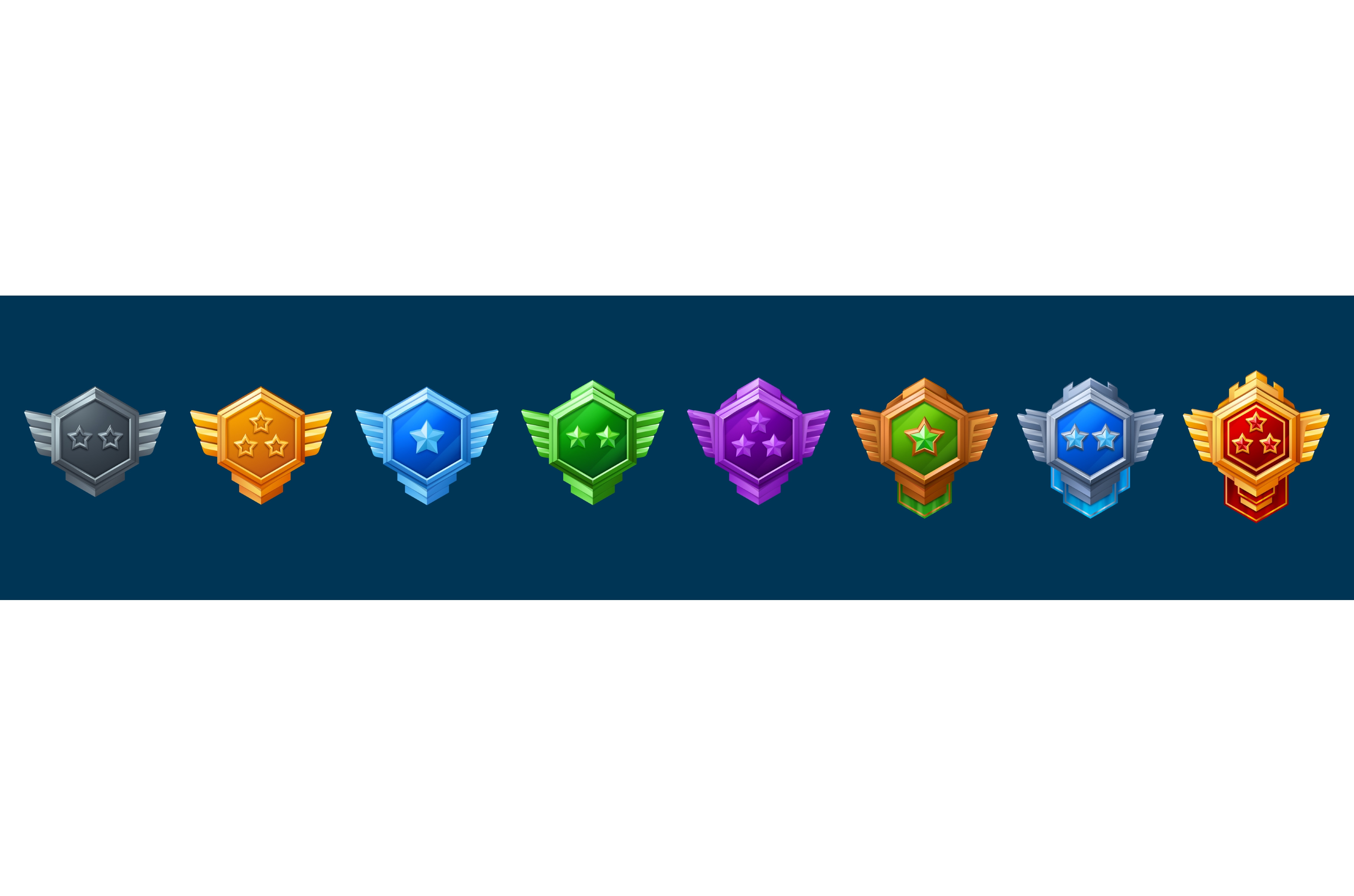Game rank badges set isolated on, an Object Illustration by art PVP ...