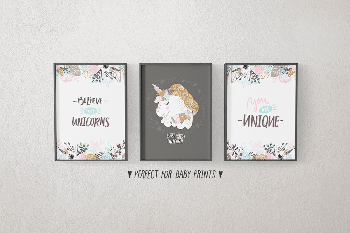 Unicorns and flowers, an Animal Illustration by tatiletters (Photo 6 of 9)