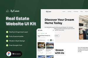 AyEstate - RealEstate Website UI Kit, an UI Kit Template by Moni Studio