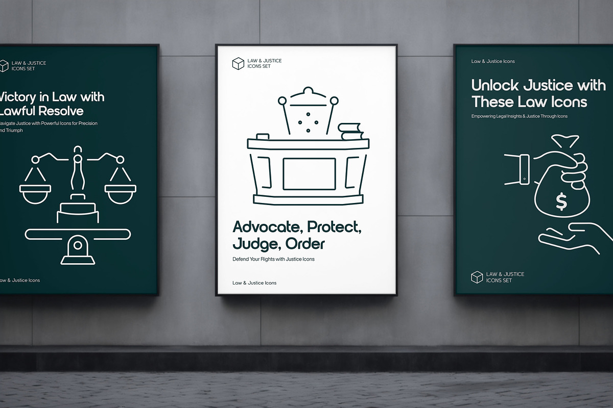 Law and Justice Icon Set, an Outline Icon by Prosymbols (Photo 3 of 7)
