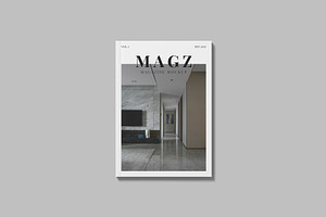 Cover And Opened Magazine Mockup