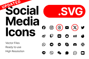 Social Media Icons Vector Pack SVG, a Solid Icon by Design Bits (Thumbnail 1 of 5)