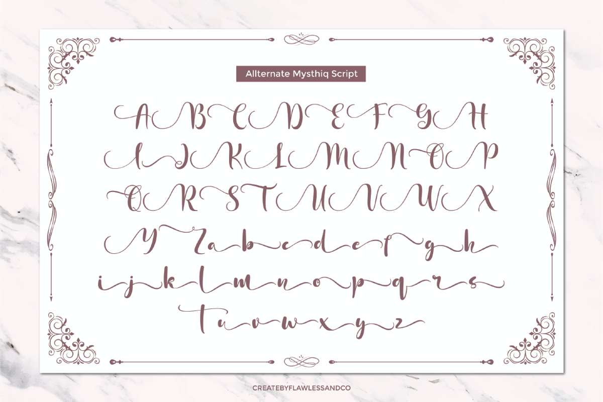 Mysthiq - Modern Script Font, a Script Font by Flawless And Co (Photo 9 of 10)