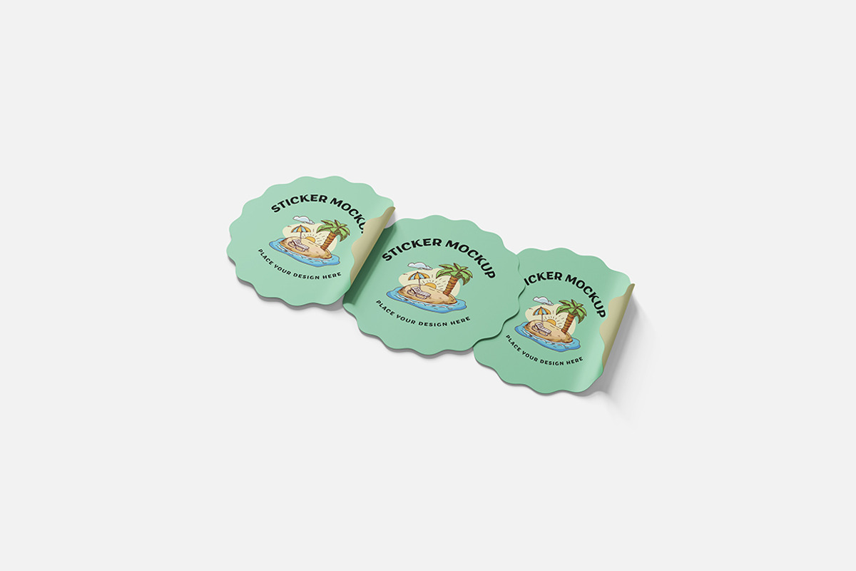 Sticker Mockup, a Product Mockup by Indah (Photo 2 of 6)