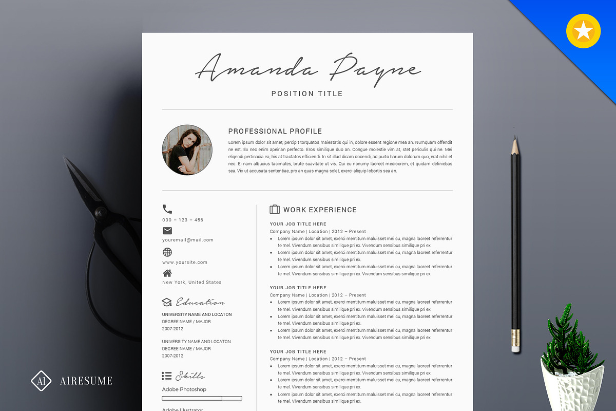 Minimal Resume/CV Template, a Resume Template by A1RESUME (Photo 1 of 4)