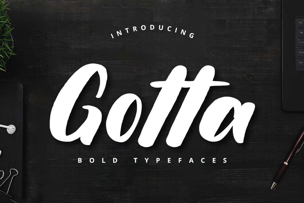 Gotta Bold Typefaces, a Script Font by Fatmawati (Photo 1 of 12)