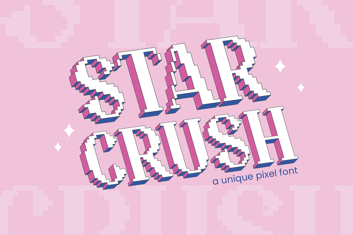 Star Crush - Y2K Pixel Font, a Handwritten Font by Pikgura (Photo 1 of 6)
