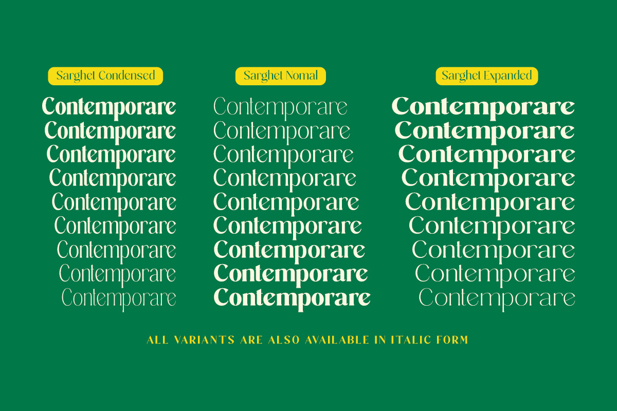 Sarghet - 54 Font Family, a Serif Font by Rotterlab Studio (Photo 2 of 10)