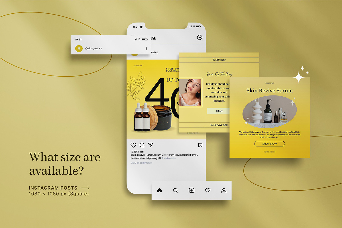 SkinRevive | Skincare Canva Template, a Social Media Template by prajapixels (Photo 3 of 6)