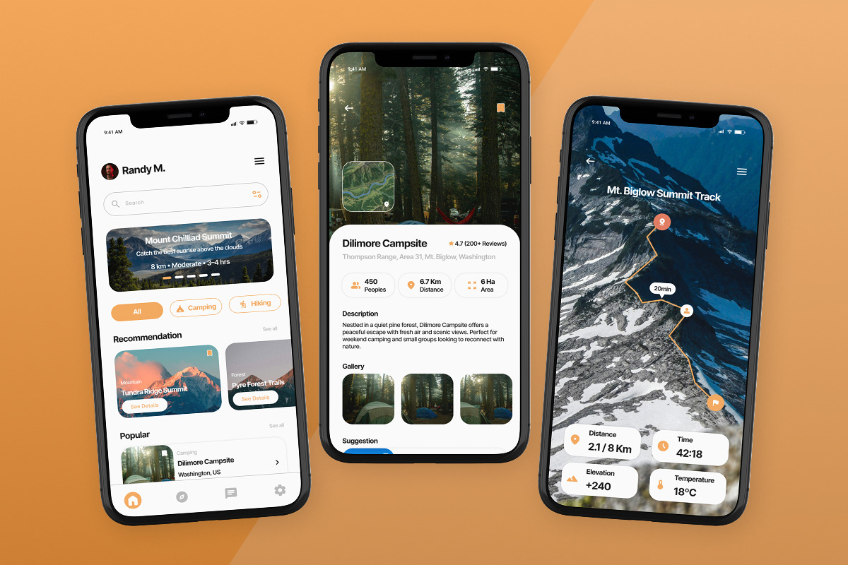 TrailSide - Camping & Hiking Mobile, an App Template by trabaskriya (Photo 4 of 5)