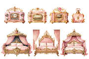 Pink & Gold Royal Victorian Clipart, an Object Illustration by Digital Xpress (Thumbnail 7 of 10)
