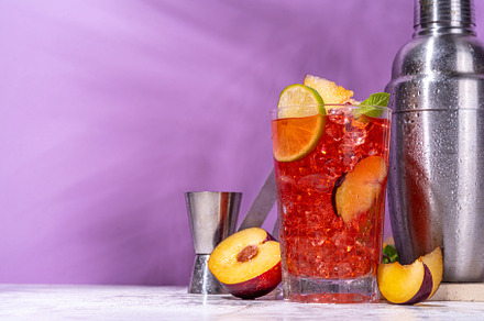 Iced plum tea, or plum lemonade, a Food & Drink Photo by Rimma