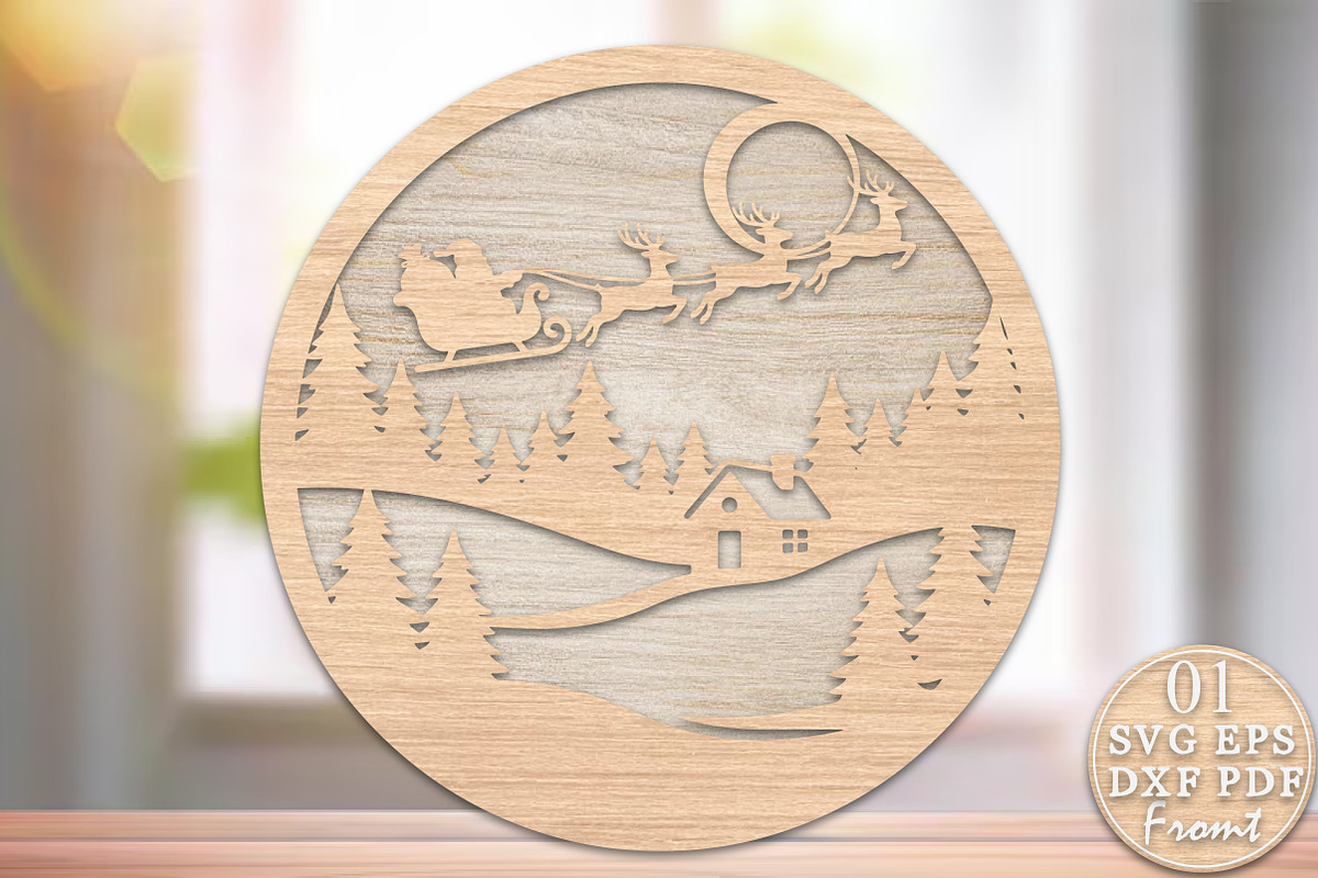 Christmas Sleigh Gnome Laser Cut, a Decorative Illustration by Rose Art (Photo 1 of 3)