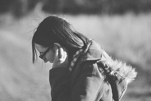 A woman out walking