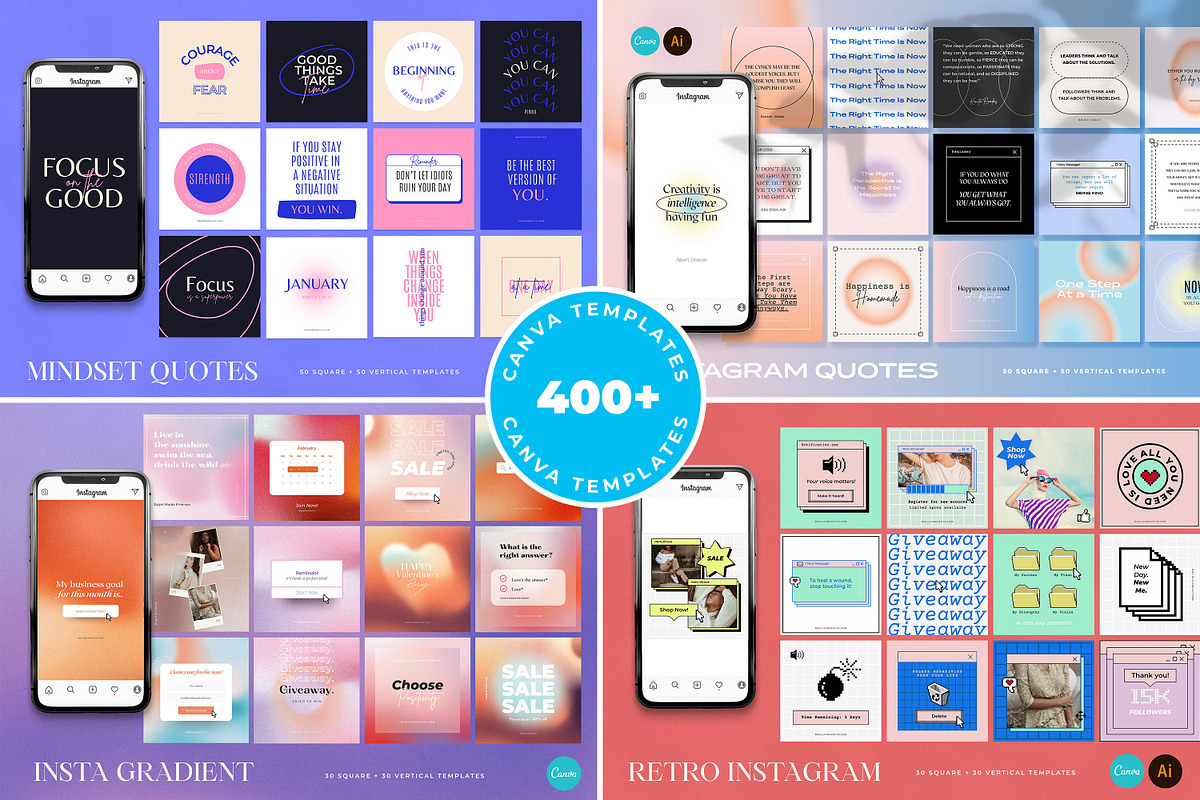 Unique Instagram Template BUNDLE, a Social Media Template by AndrewPixel (Photo 1 of 8)