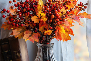Vibrant autumn flowers in a vase, a Photo by Beautiful things