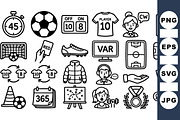 Soccer Sport Icon Clipart Set, an Illustration by designvectx (Thumbnail 1 of 3)