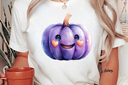 Watercolor Halloween Pumpkin Clipart, a Seasonal Illustration by Canvas Craft (Thumbnail 7 of 8)