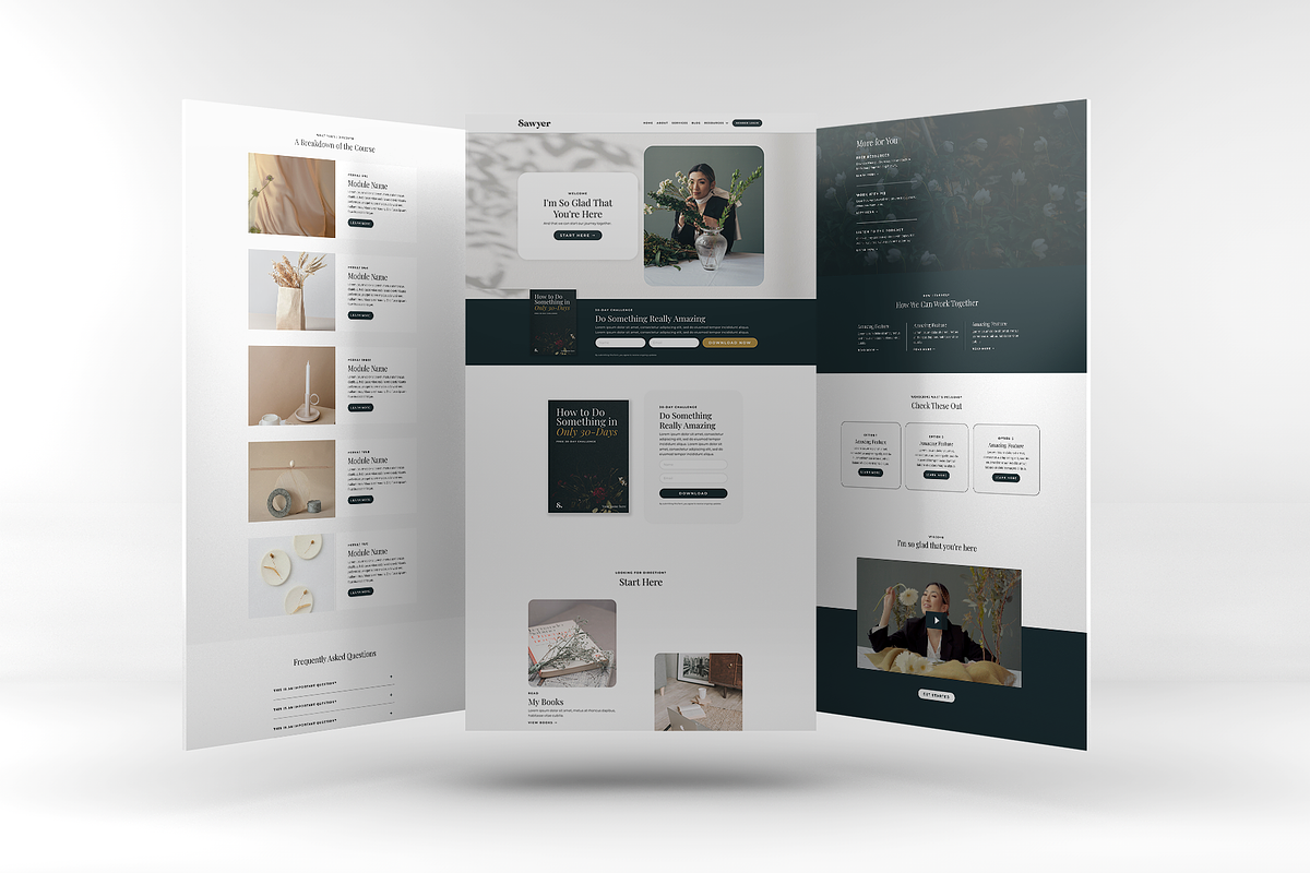 Sawyer Full Kajabi Theme, a Websites & App Template by Afton Negrea (Photo 3 of 12)