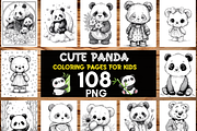 Cute Panda Coloring Pages for Kids, an Animal Illustration by LA Design (Thumbnail 1 of 10)