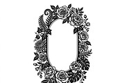 50 Elegant Floral Oval Mirror Frame, a Decorative Illustration by Amazin_art (Thumbnail 7 of 40)
